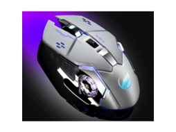 Mouse Óptico Recarregável Sem Fio para Jogos Silencioso Usb 1600Dpi para Laptop Pc Cinza