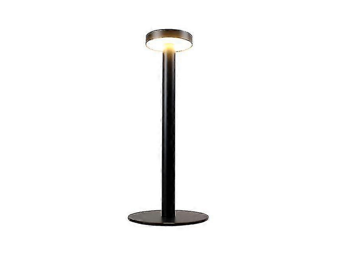 Lâmpada De Mesa Led Resistente À Água, Toque Regulável, Recarregável, Metálica Preta