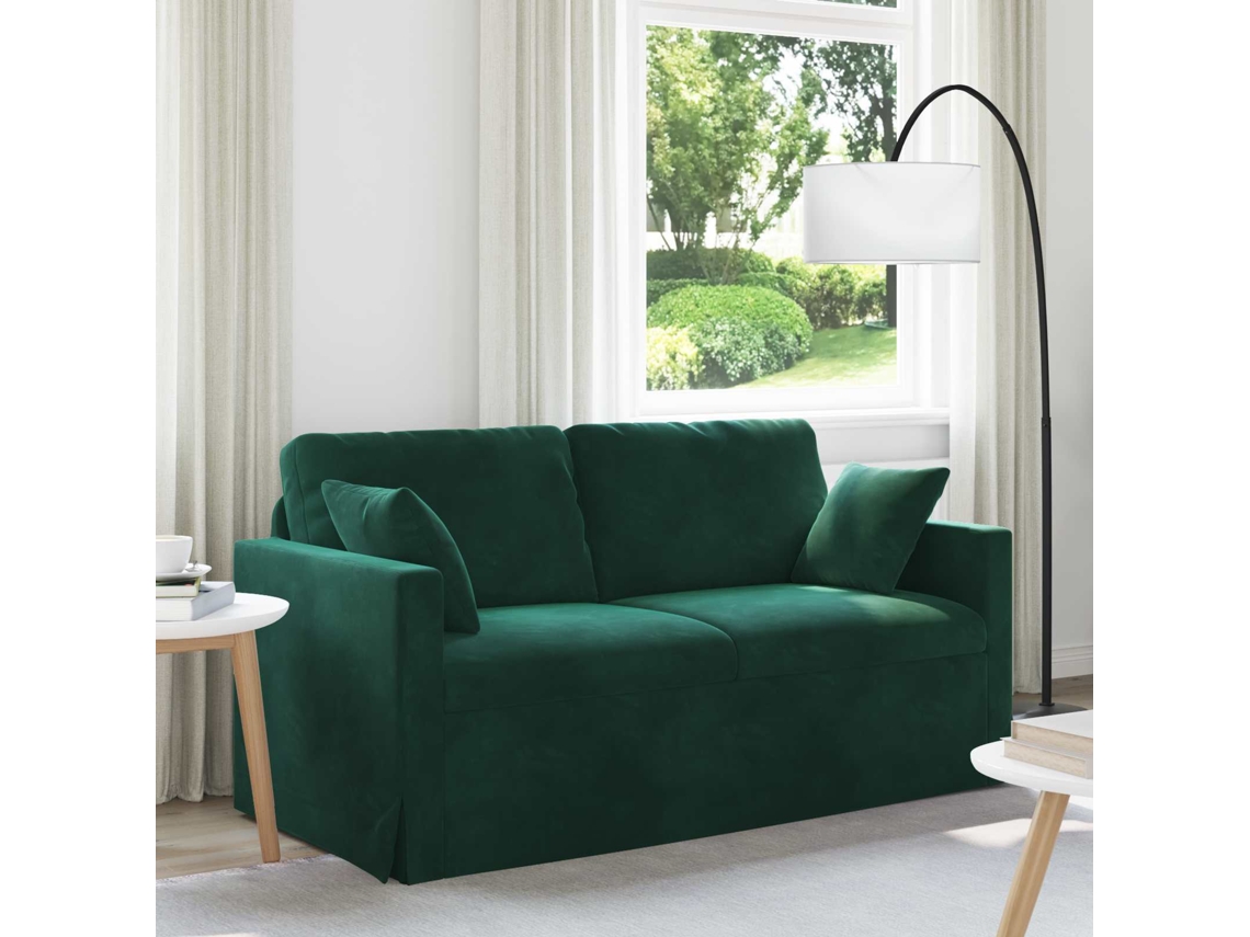 Vidaxl Sofá Verde Escuro 158 X 78 X 80 Cm Veludo