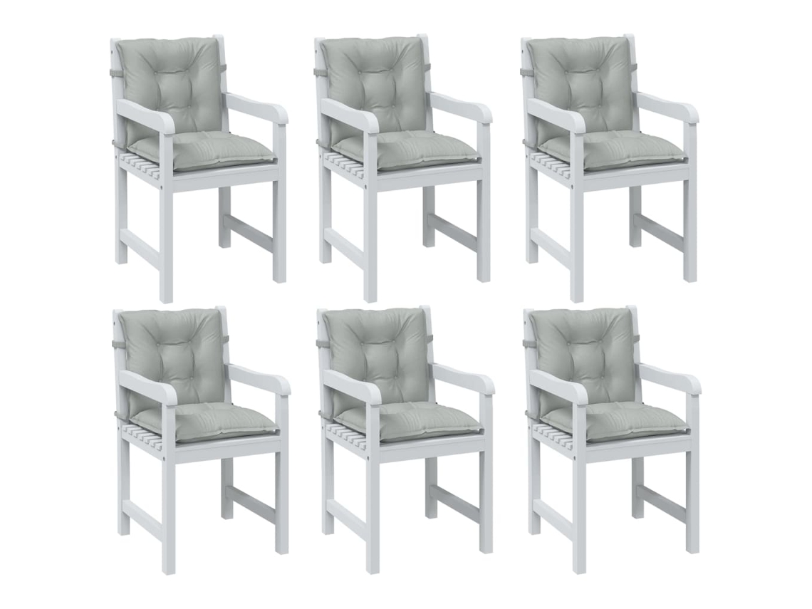 Vidaxl Almofadões Lombares Cadeiras 6pcs Mesclado Tecido Cinza-claro