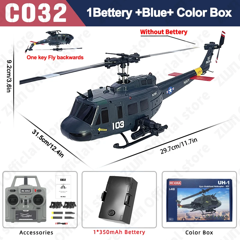 (azul Escuro) Helicóptero Controlado Remotamente, 2.4g, Giroscópio De 6 Eixos, 6 Canais, Função De Manter Altitude.