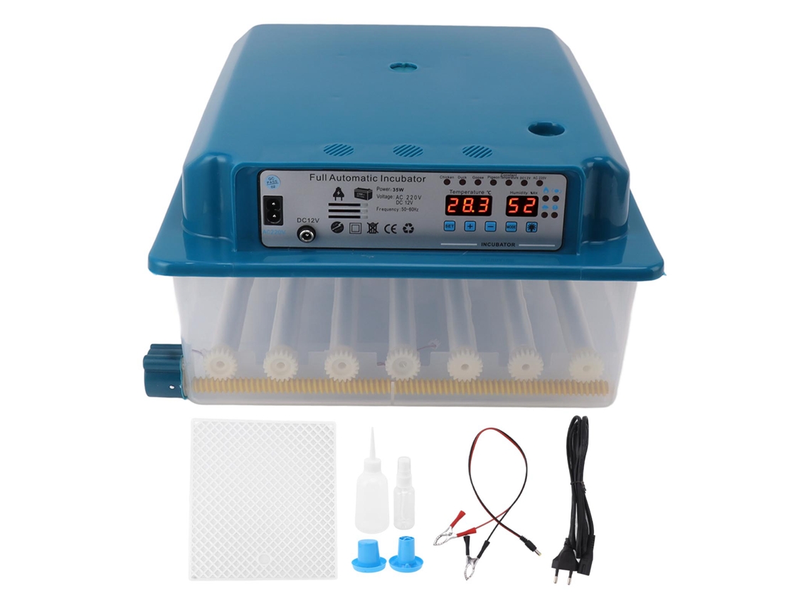 36 Ovos Incubadora Abs Digital Máquina De Chocagem De Aves Com Controle Automático De Temperatura Sistema Elétrico Duplo Para Galinhas Ganso Pato Azul