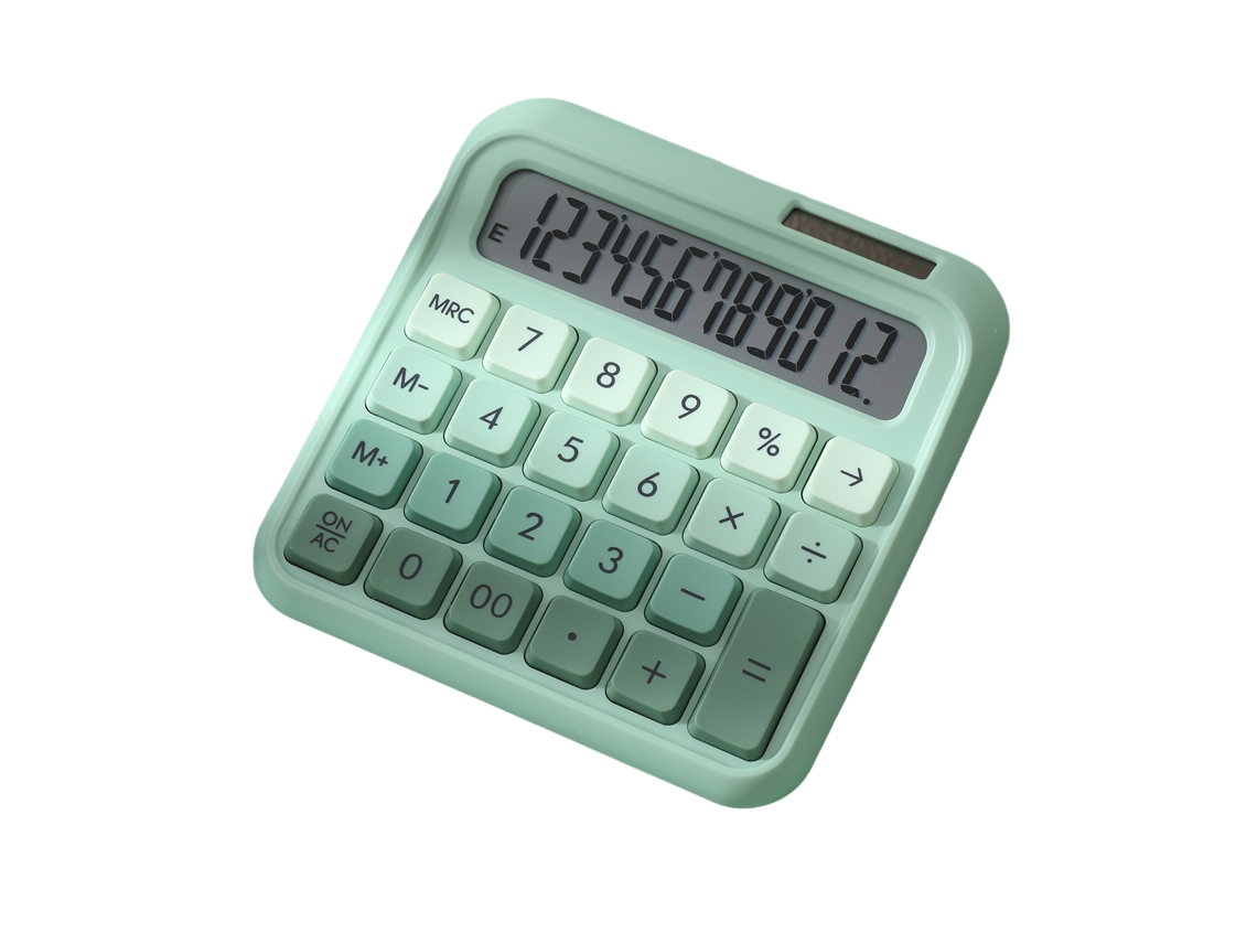 Calculadora De Escritório Com 12 Dígitos Lcd Verde
