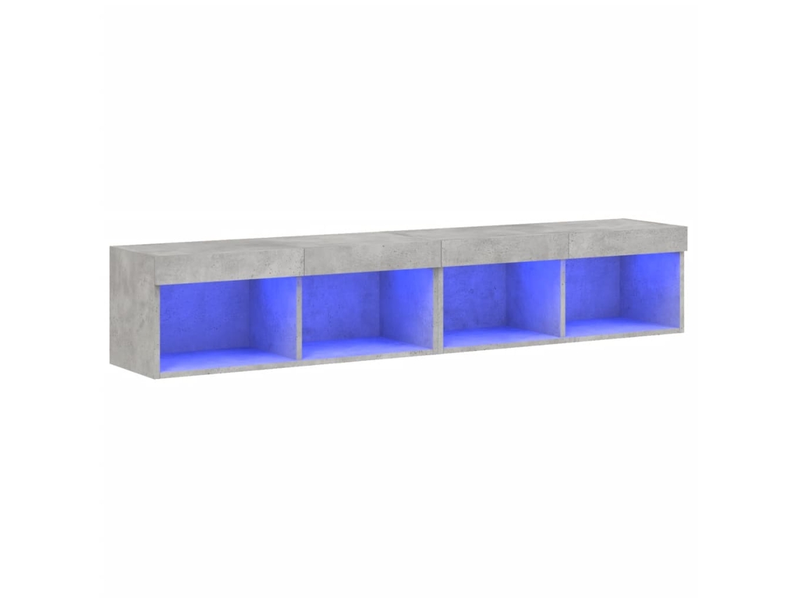 Conjunto de Móveis de Tv com Luzes Led Cinzento Cimento MAISON EXCLUSIVE (80x30x30 cm)