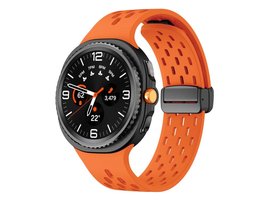 Bracelete Couro Genuíno com Fivela Dupla Preta para Samsung Galaxy Watch Ultra XIAOMOYU (47mm)