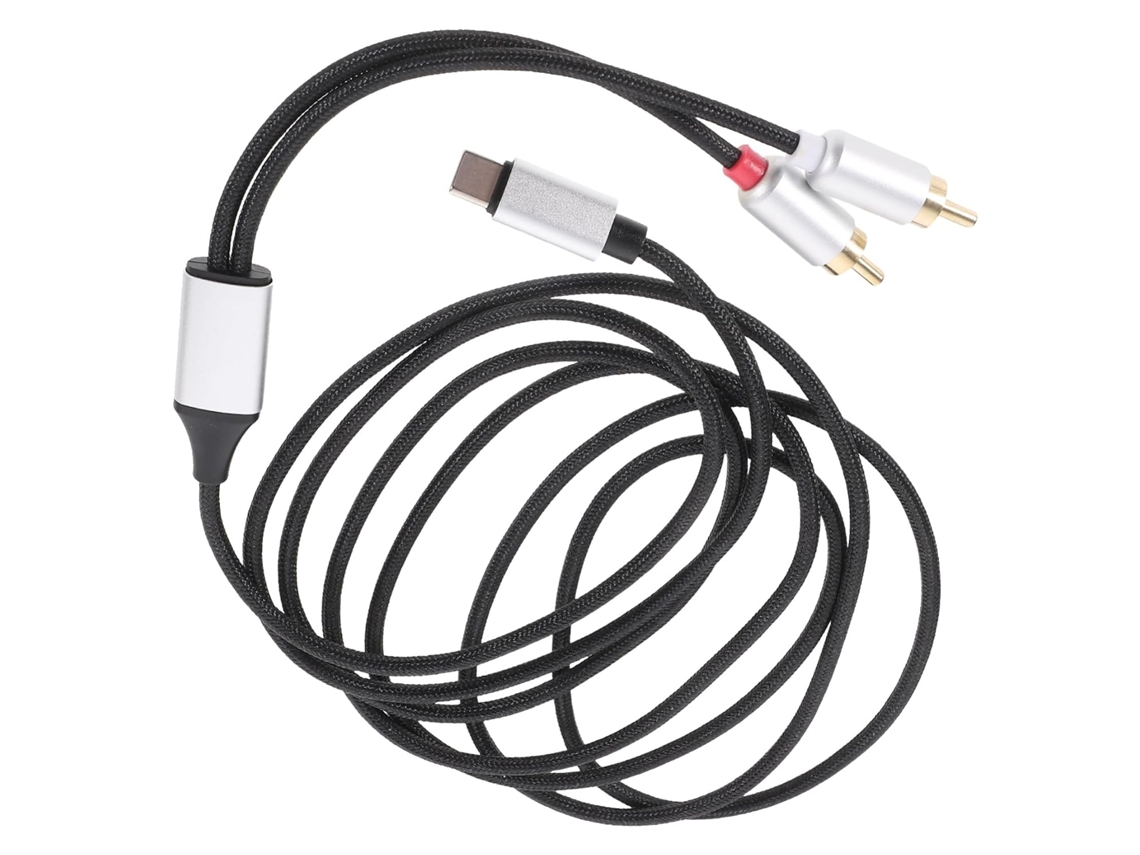 Cabo Divisor De Áudio Usb-c Para Rca Duplo 2 Metros, Amplificadores E
