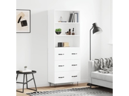 Vidaxl Armário Alto 69,5x34x180 Cm Derivados De Madeira Branco