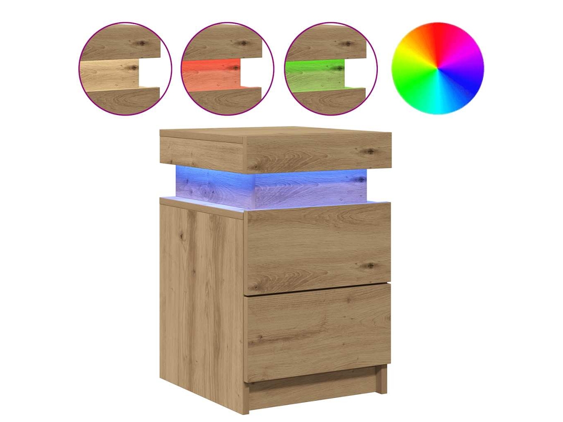 Bedside Cabinet, Bedside Cabinets Vidaxl Marrom Madeira Processada (n/a)