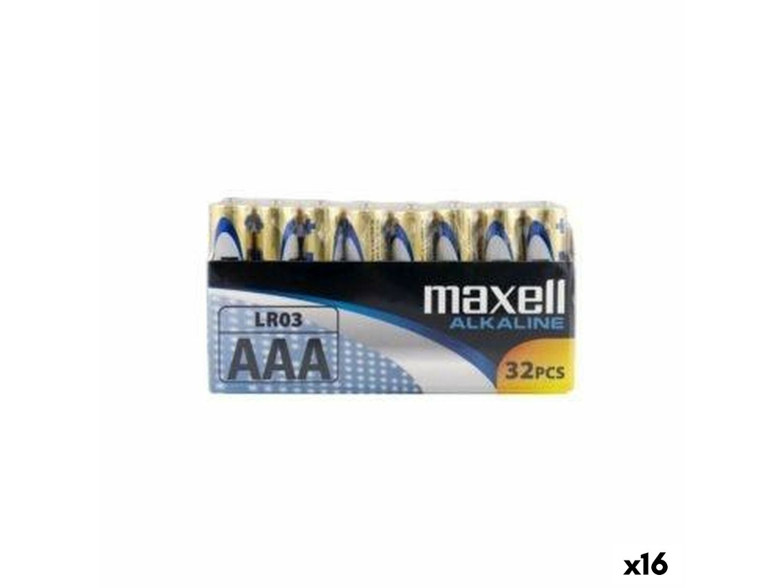Pilhas Alcalinas Lr03 Maxell Aaa (16 Unidades) (32 Peças)