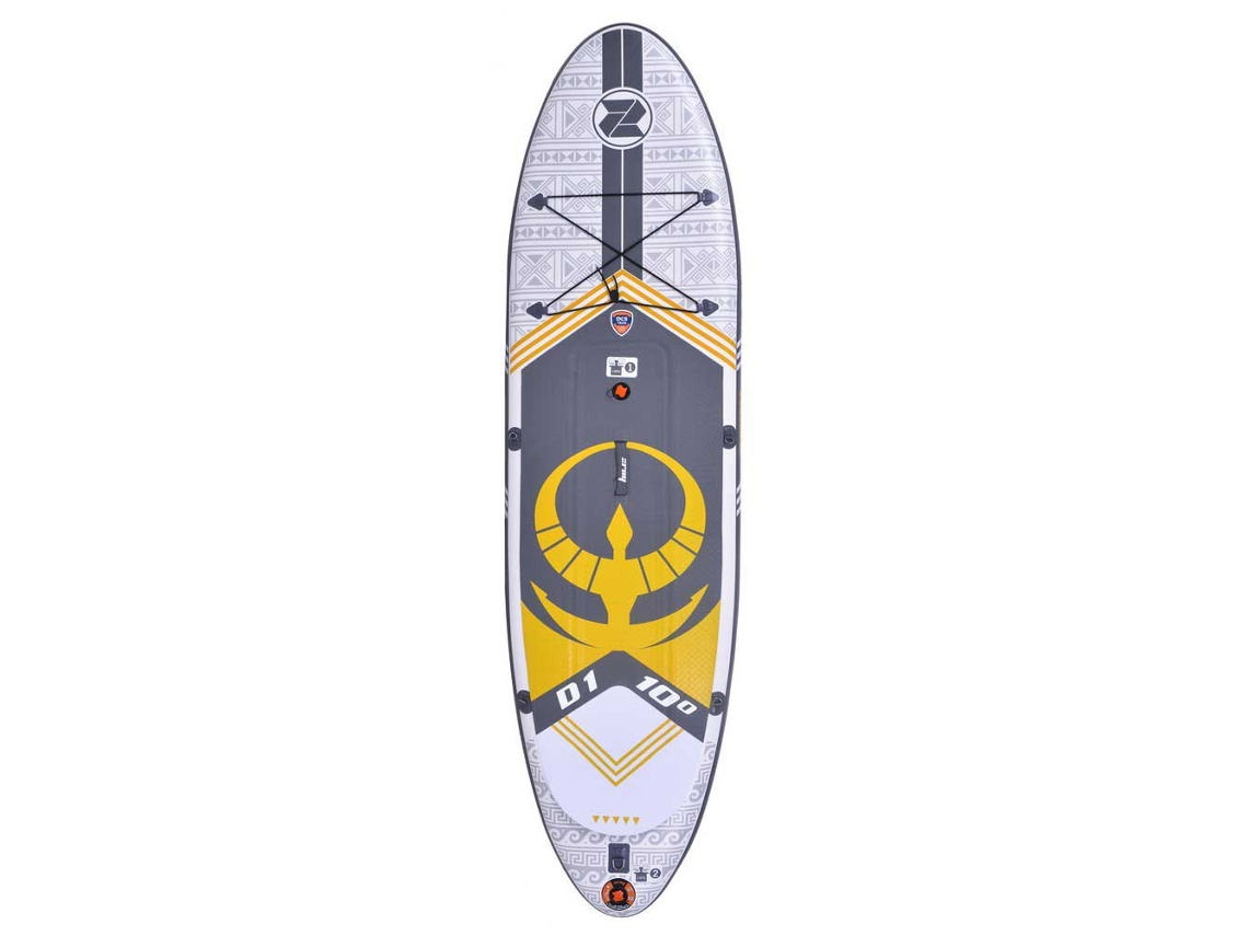 Prancha de Surf Inflável D1 10´0´´ Amarelo Cinzento 304.8 Cm / 81 Cmzray