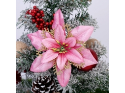 Laxiscreed Decoração De Natal Com Flor Artificial 3d Em Ouro, Prata Ou Vermelho