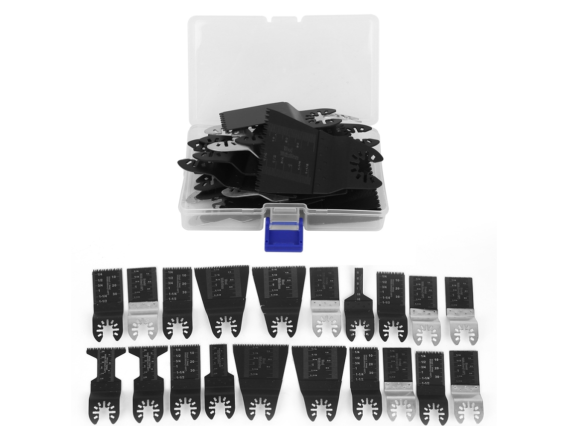 Kit De 20 Lâminas De Serra Oscilante De Aço De Alto Carbono Para Corte De Plástico, Madeira E Metal Macio