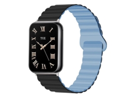 Bracelete para Redmi Watch 6 / 5 / 4 XIAOMOYU em silicone magnético reversível com duas cores (20mm) preto e azul turquesa