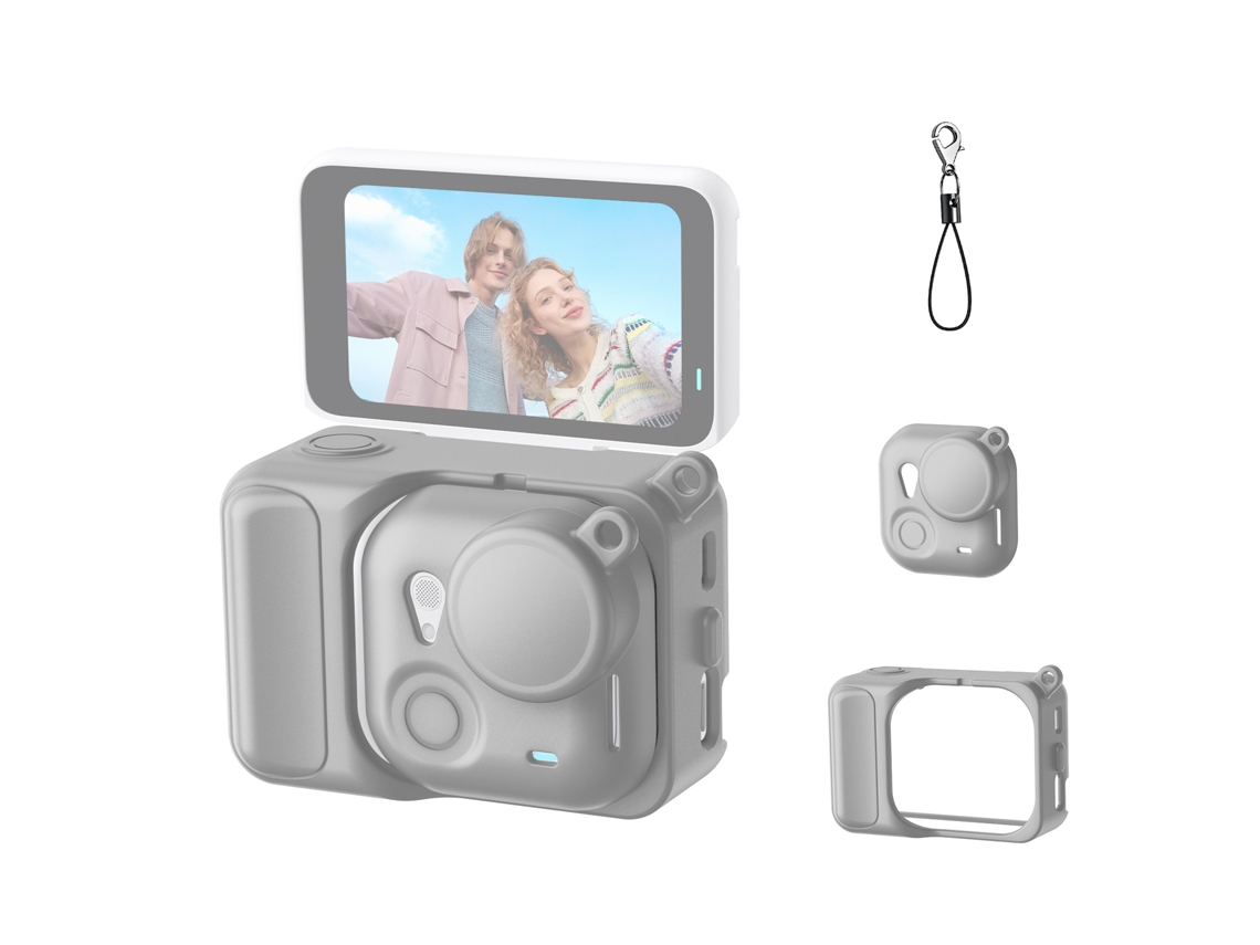 Capa CHRUI para Insta360 Go Ultra Silicone com Tampa da Lente Cinza