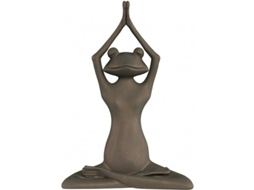 Estátua de Sapo para Decoração de Jardim e Área Externa, Figura Zen de Yoga, Arte em Resina, Decorativa para Ambientes Internos e Externos.