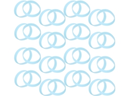 Pulseiras de silicone fosforescente azul claro, 40 unidades, elásticas, à prova d'água, para esportes e atividades.