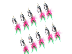 Fishing Lures (rotating Bait Composite Spinnerbait) Fishbone Pattern Metal Feather 7.5cm 10g Pack Of 10