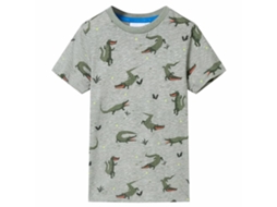 T-shirt Para Criança Caqui-claro Mesclado 140