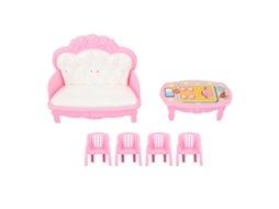 Mali conjunto Móveis Sala Estar Miniatura 1/16 para Casinha Boneca Sofá Mesa Cadeiras Tipo 3
