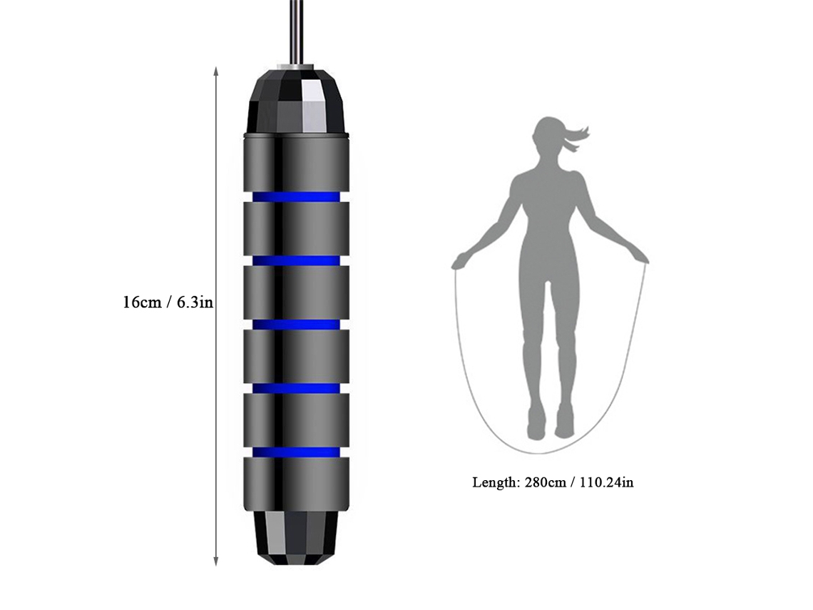 2pcs Corda De Pular Ajustável Com Aço Inox Fitness Esportes 9.8ft Alça De Espuma Eva