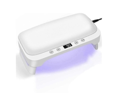 Lâmpada de Unhas Uv com Apoio Braço Luvas Uv, Luz Led para Gel Polonês, Secador Dobrável 4 Temporizadores Plugue Ue GOKOCO