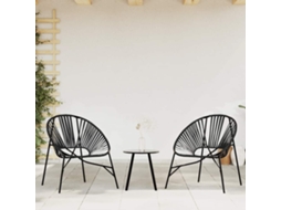 Vidaxl Cadeiras De Jardim 3 Pcs Vime Preto