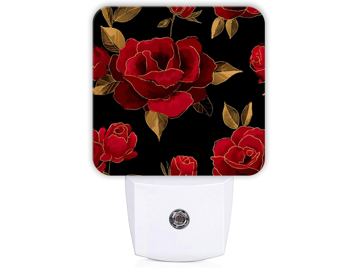 Luminária Noturna Led De Tomada, Com Design Elegante Flor E Folha, Sem