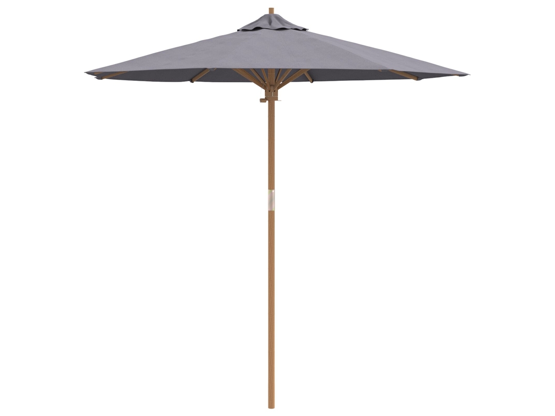 Conjunto 1 Guarda-sol De Jardim Vidaxl Cinzento Bambu (ø 217 X 230 Cm)