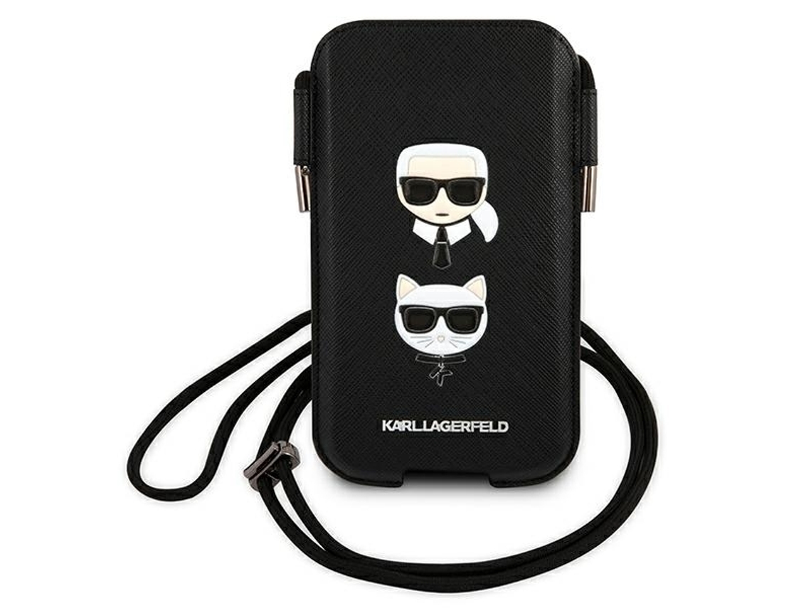 Capa para Smartphone Smartphone 6,1 KARL LAGERFELD Pele Sintética Rígida Preto