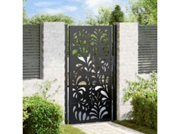 Vidaxl Portão De Jardim Preto 100x175 Cm Aço Design Ondulado