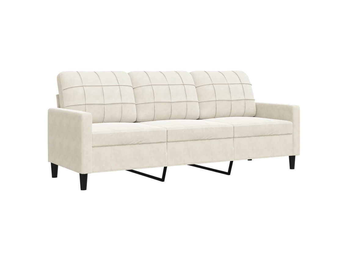 3-seater Sofa, 3-seater Sofas Vidaxl Creme Veludo (n/a)