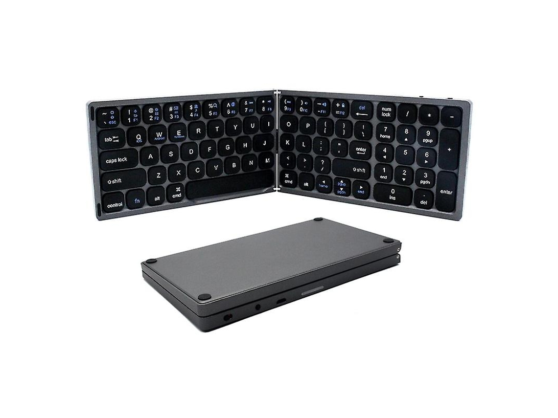 Teclado Bluetooth Dobrável Com Teclado Numérico, Teclado Sem Fio Dobrável De Tamanho Completo E Recarregável Por Everley891