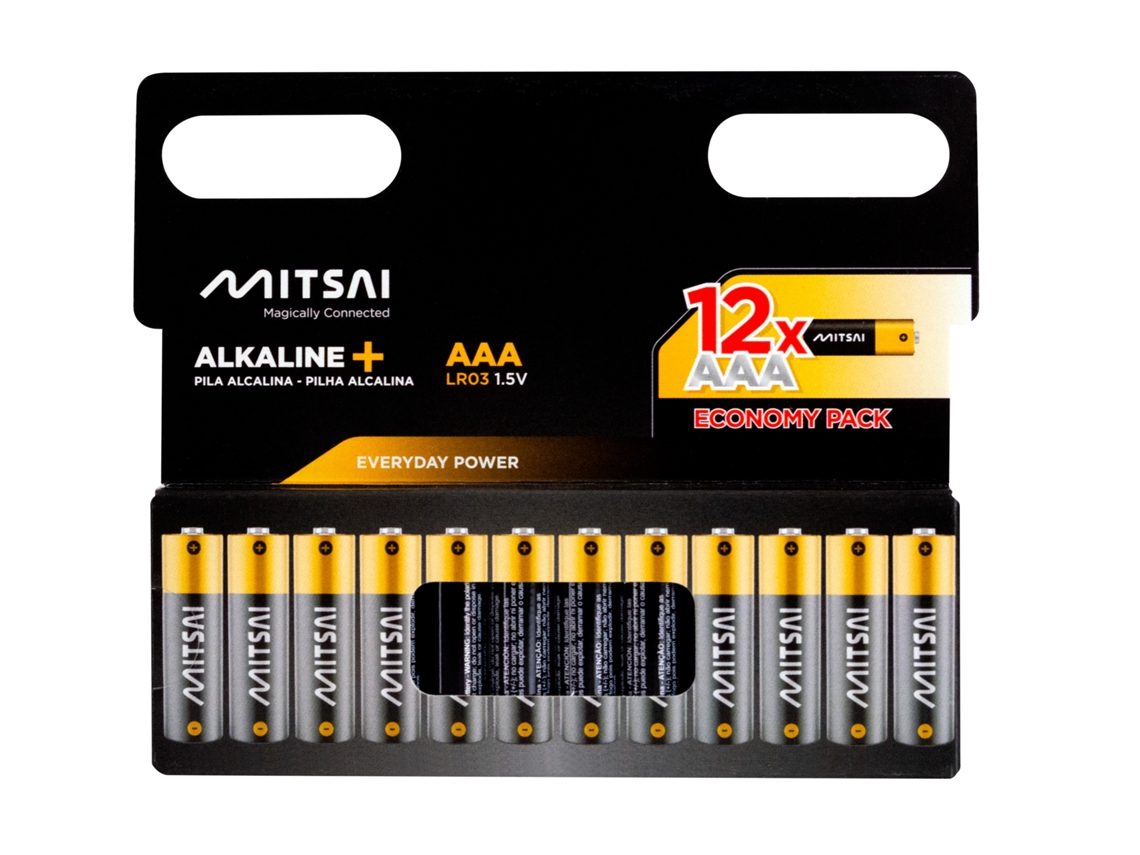 Pilhas Não Recarregáveis MITSAI LR3 (AAA - 12 Unidades)