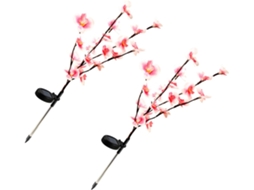 Conjunto de 2 Luminárias Solares para Orquídeas, Ideais para Gramados e Jardins, com Estacas e Estrutura de Plástico. SFUSHOS