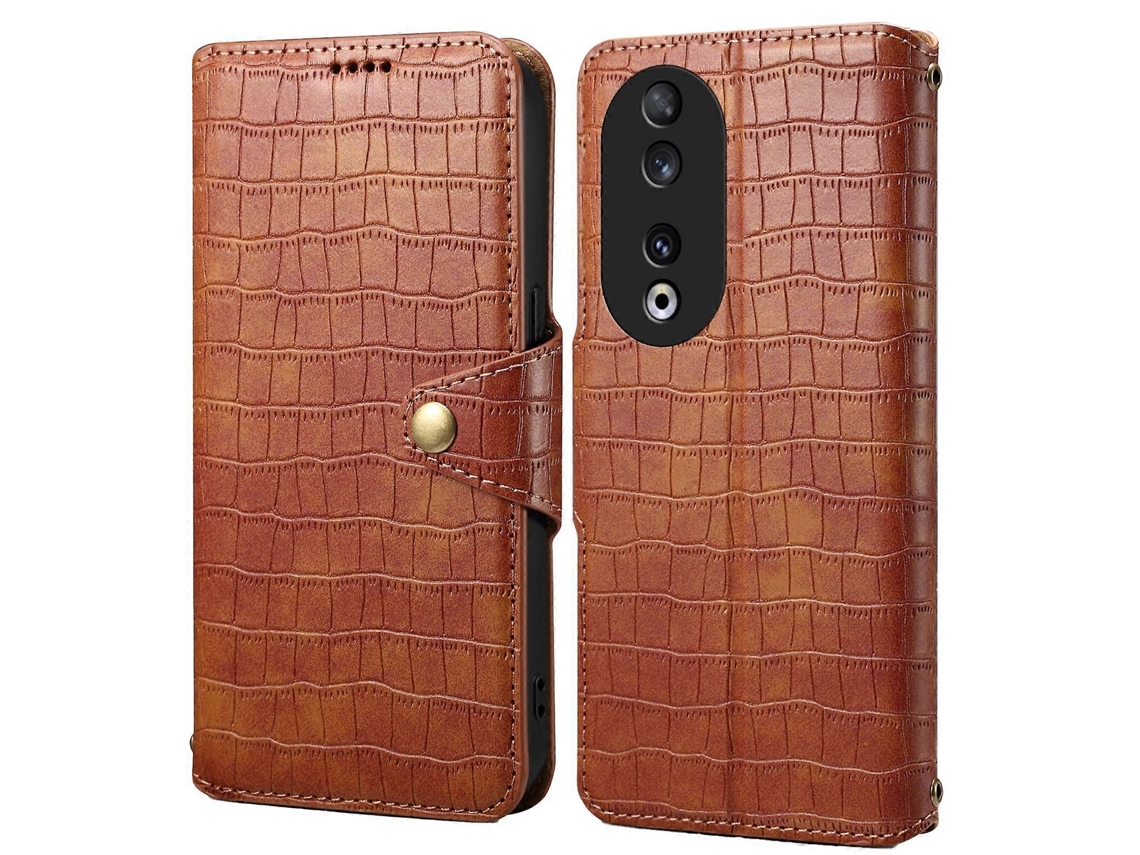 Capa De Celular De Couro Com Textura De Crocodilo Denior E Bordas Oleosas