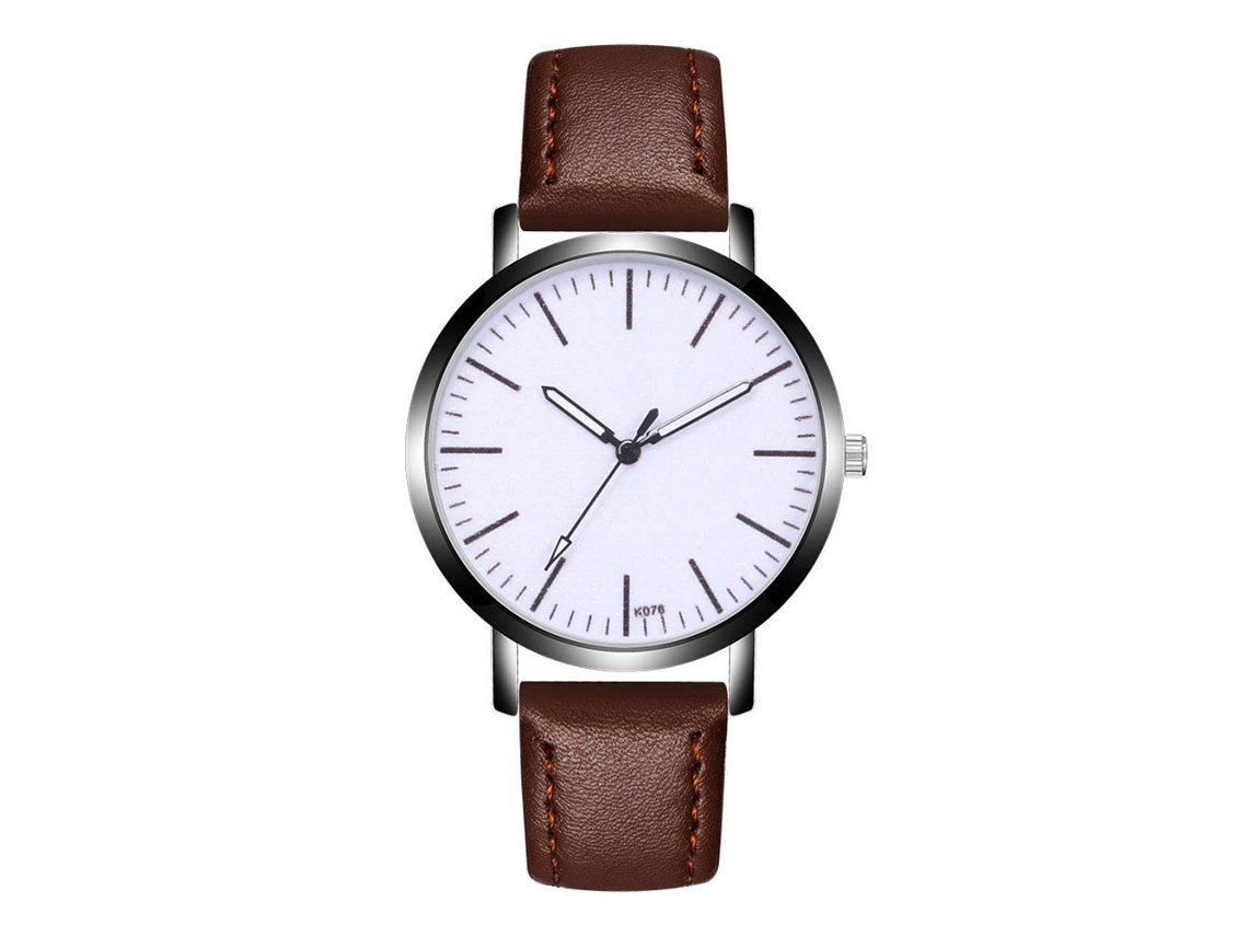 Reloj De Pulsera De Aleación Analógico De Cuarzo Con Dial Redondo Para Parejas Café Oscuro