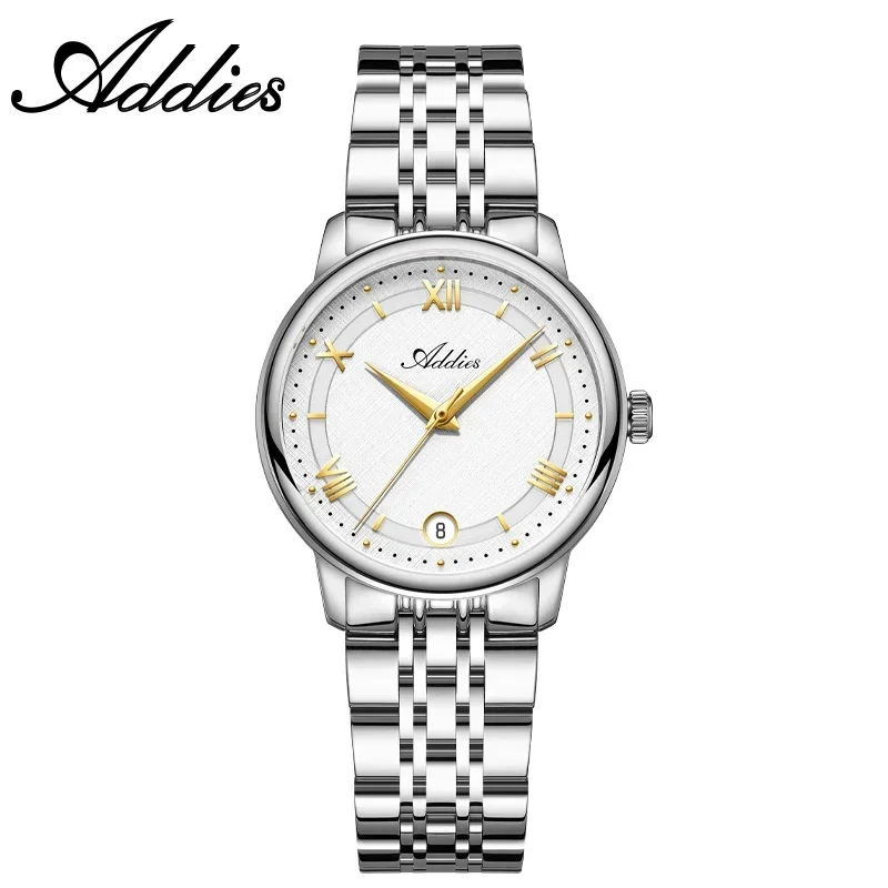 (dourado) Novo Relógio Feminino Com Cristal De Safira, Resistente À Água Até 50m