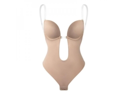 2026-body Moulant Femme Uk Sans Bretelles Sans Dos Col V Profond Thong Intégral Bnq S Bege