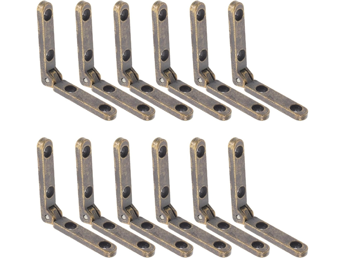 Conjunto De 12 Dobradiças Decorativas Pequenas Em Liga Zinco Para Caixas Joias Com Parafusos, Dobradiças De Metal Para