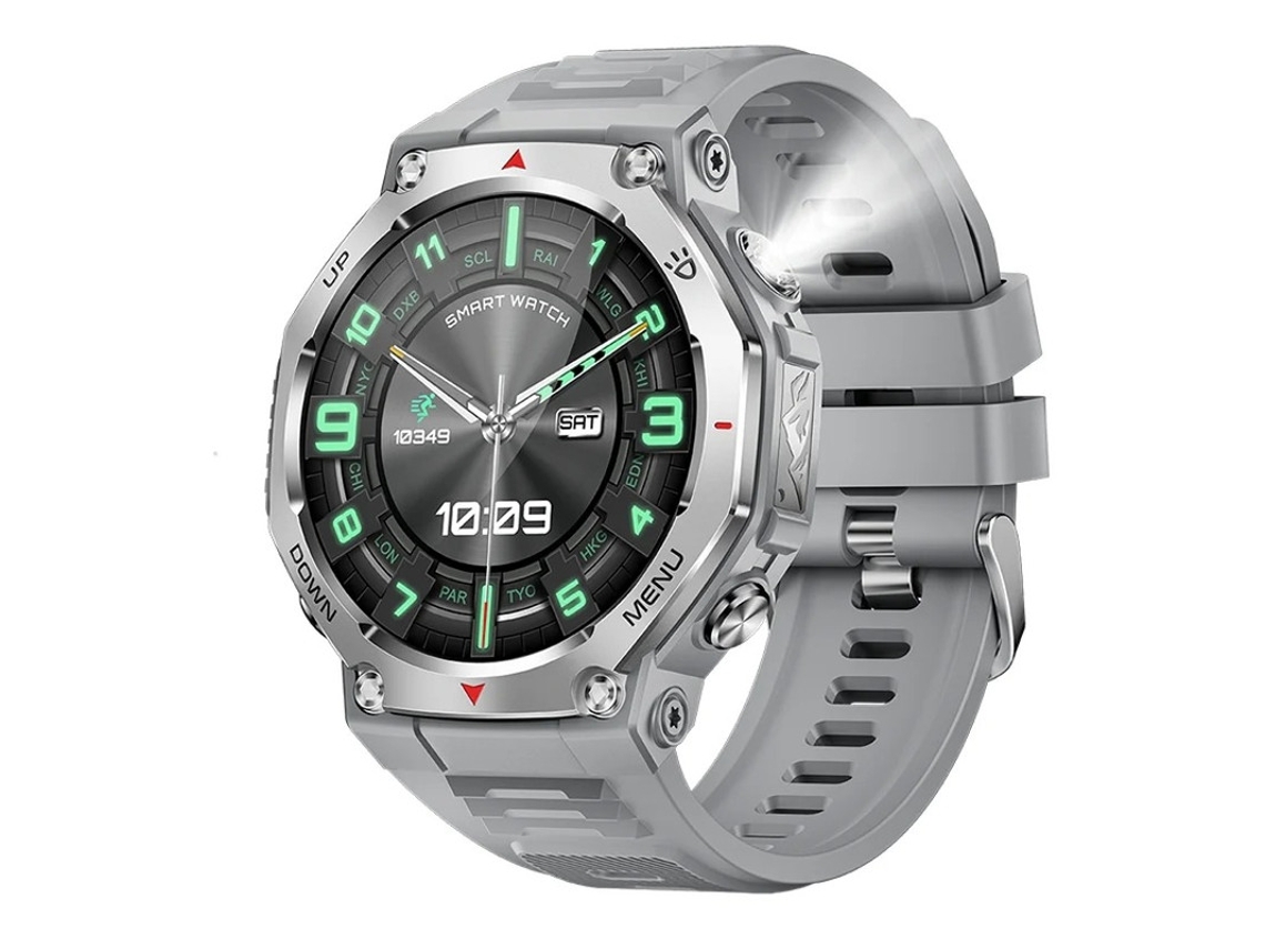 Smartwatch Kt85 com Detecção UV, Lanterna, Bateria de 525 mAh, Bateria de Longa Duração, Esportes Ao Ar Livre Bestvite (cinza)