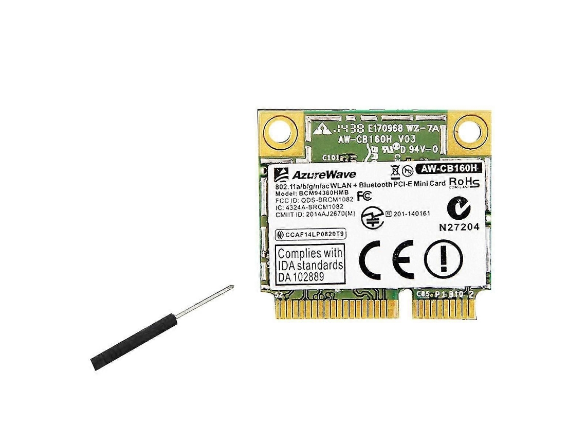 Placa De Rede Sem Fio Broadcom Bcm94360hmb Para Notebook, Gigabit Ac1300m, Bluetooth 4.0, Interface Pci-e