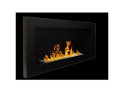 Lareira de bioetanol de parede ou embutida Lucca Black L 90 x P 12 x H 40