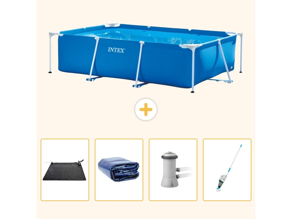 Intex Piscina Com Estrutura Retangular - 300x200x75 Cm - 5-peças S82