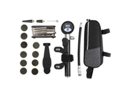 Kit de reparo Mali de pneus de bicicleta, com bomba digital, chave, parches, sem cola