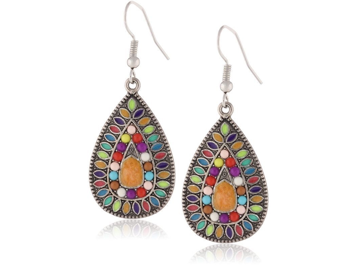 2026 aretes Colgantes Étnicos Bohemios com Contas Coloridas e Pendentes de Estilo Personalidade