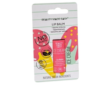 BEAUTY MADE EASY Bálsamo Labial Tubo de Papel Vegano Sabor Gelado 5,5 Gr