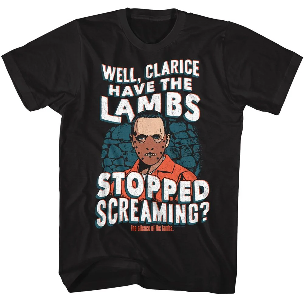 Rockinstone Silence Of The Lambs Movie Wavy Lambs Text Black Adult T-shirt Size:l