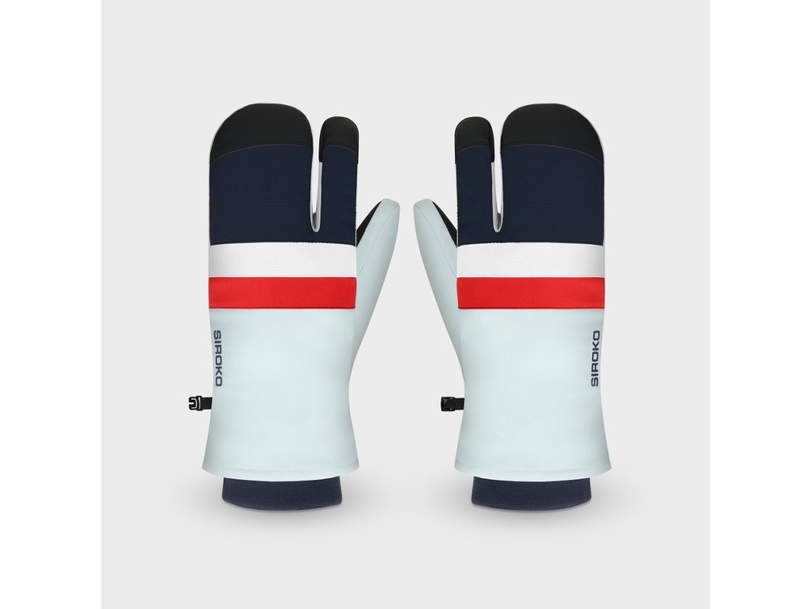 Luvas De Ski De 3 Dedos Homem E Mulher Glisse Light Blue Azul Siroko