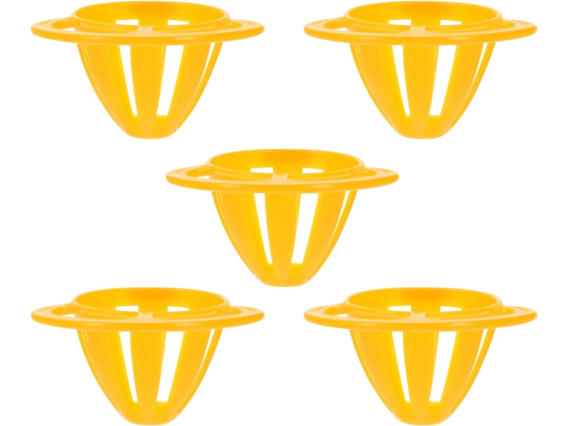 Alimentador de Pássaros Inoomp, Fácil Instalação, Plástico Laranja, 5 Peças, Recipientes de Alimentaçãos, Cesto Prático CHABERLU