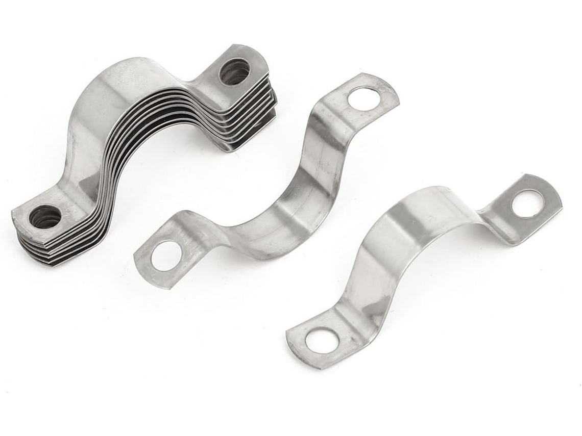 Abraçadeira de Tubo em Forma U Aço Inoxidável 20 Mm, Abraçadeiras Cabo, Fixadores, 10 Peças CHABERLU